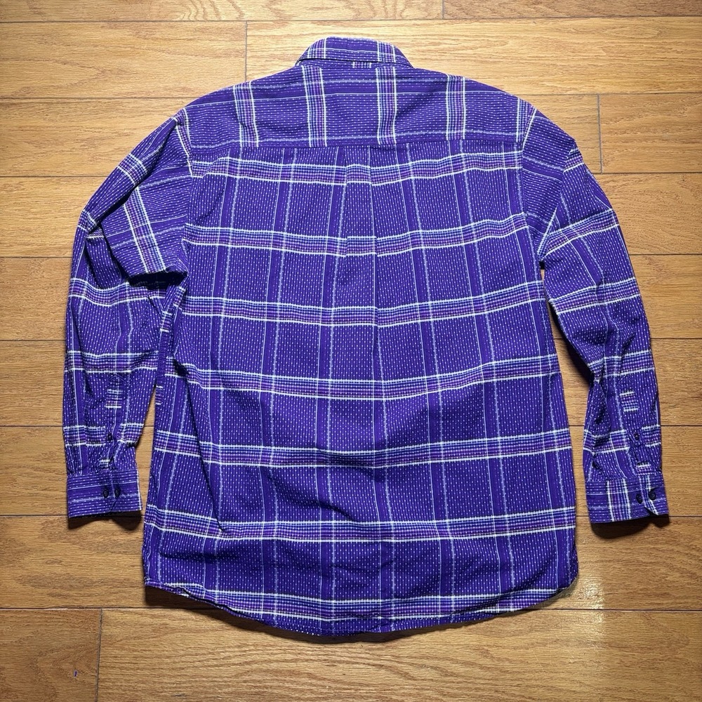 Cinch 100% Cotton Long Sleeve Purple Button L Country Western Cowboy Rockabilly - Picture 3 of 8